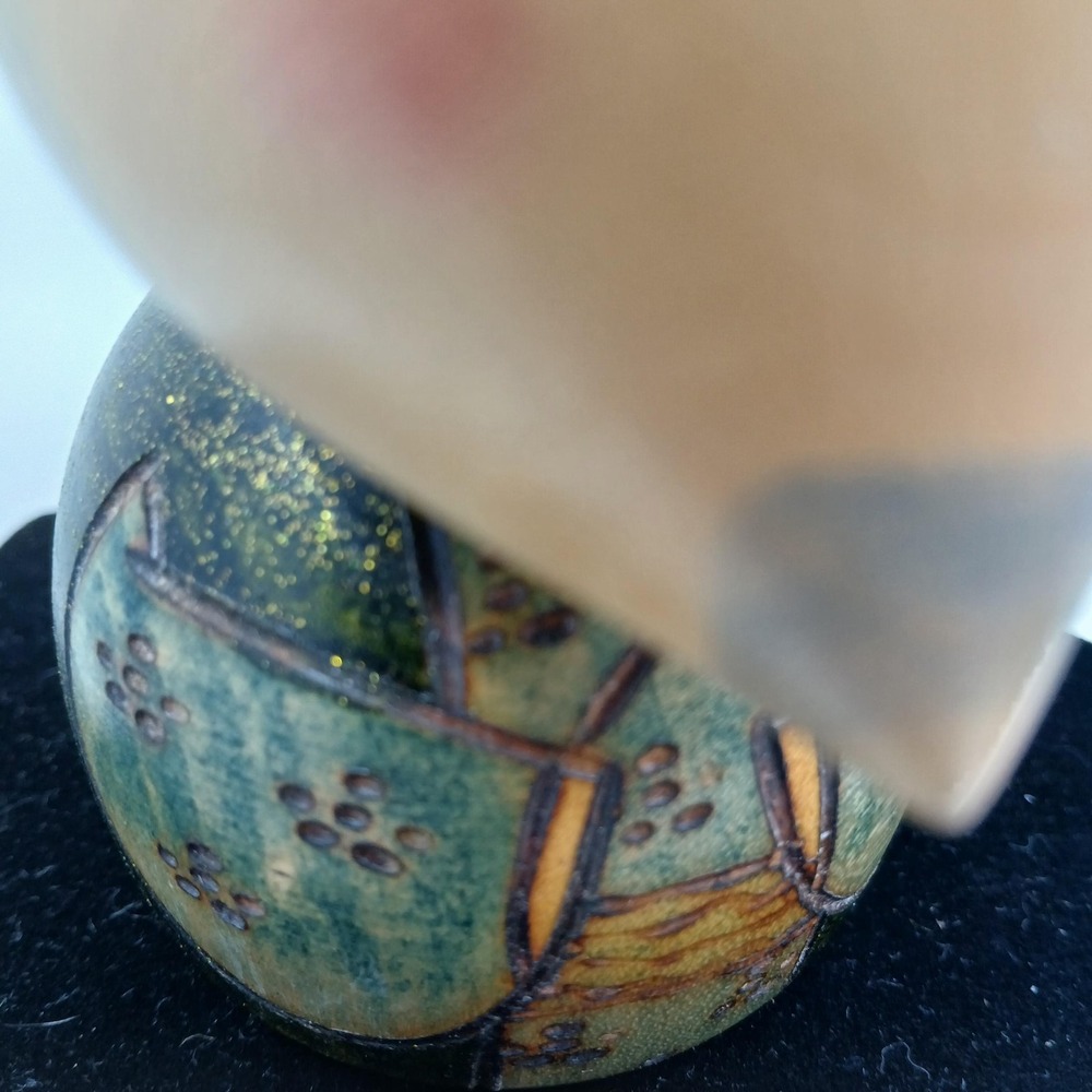 Japanese Kokeshi Wooden Doll Pair Hand Painted Kimono‎ Couple Signed Lacquered - Picture 6 of 15